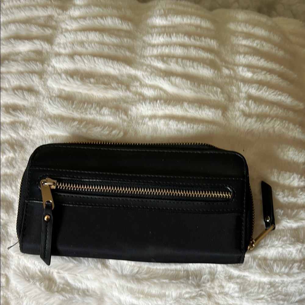 Black Wallet with Gold Accents